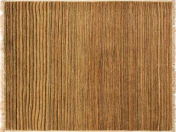 Contemporary Gabbeh Nereida Beige/Rust Wool Rug - 3'1'' x 5'1''